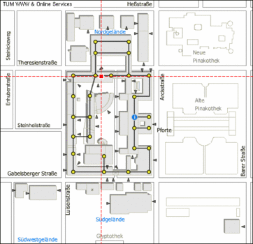 Campusplan Stammgelände; Maßstab 1:4000