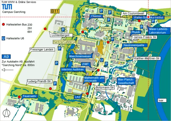 Lageplan Forschungsgelände Garching