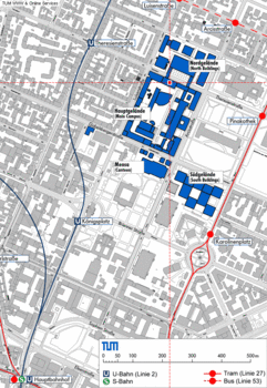 Lageplan Stammgelände; Maßstab 1:5000